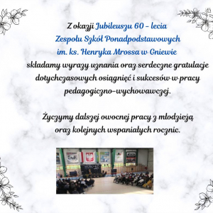 Jubileusz 60-lecia ZSP w Gniewie